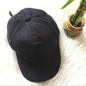 3/$15 Black Faux Suede Cap